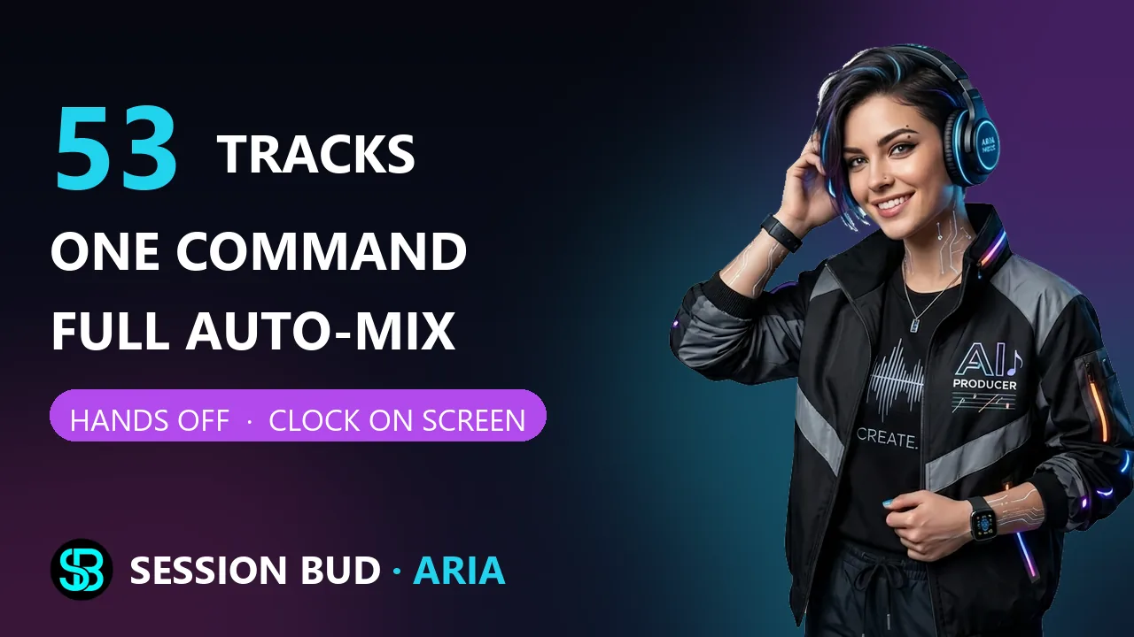 Video poster: 53 tracks, one command, full auto-mix, with ARIA